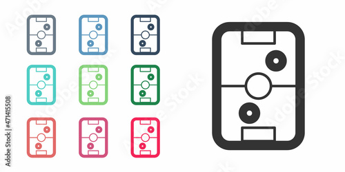 Black Air hockey table icon isolated on white background. Set icons colorful. Vector