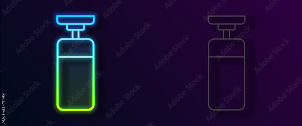 Glowing neon line Punching bag icon isolated on black background. Vector Glowing neon line Punching bag icon isolated on black background. Vector