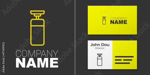 Logotype line Punching bag icon isolated on grey background. Logo design template element. Vector