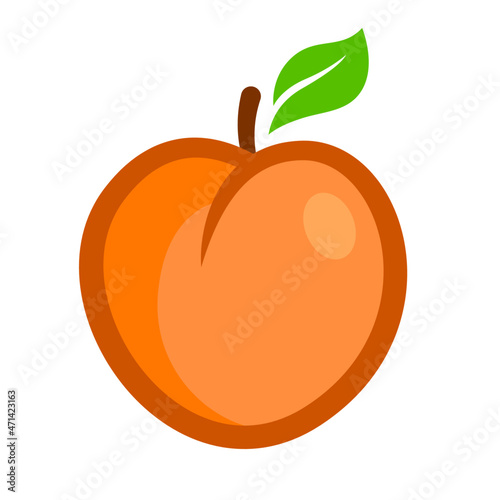 peach vector illustration fruit logo icon clipart