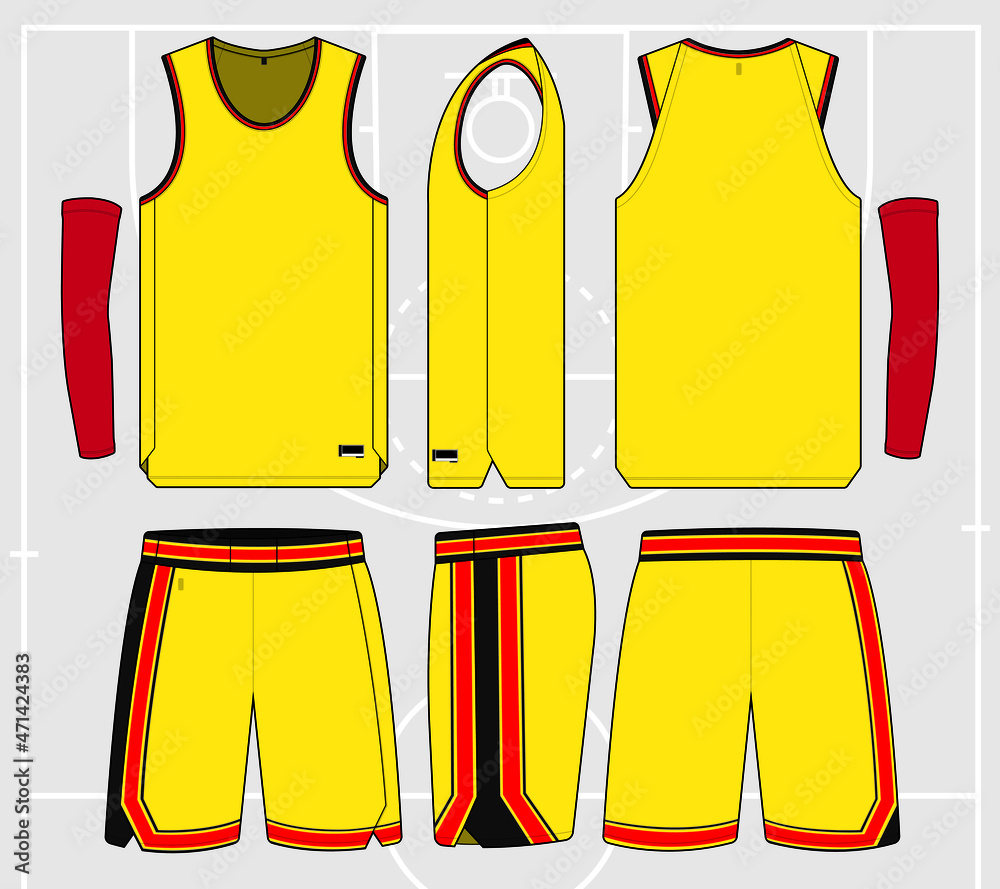 Premium Vector  Basketball jersey pattern design template orange
