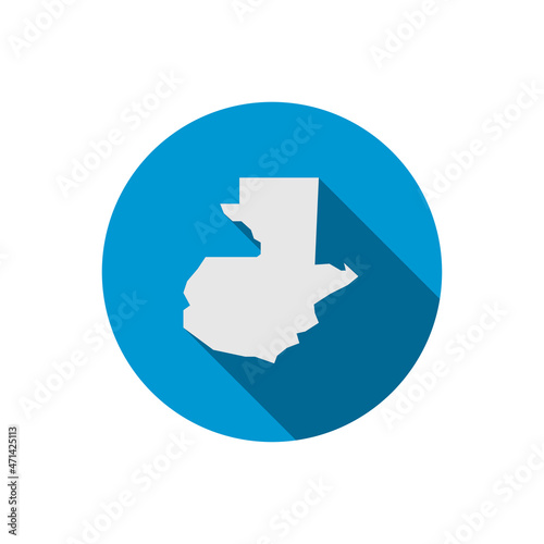 Guatemala map on blue circle with long shadow photo
