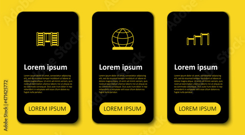 Set Sport horizontal bar, Playground climbing equipment and Swedish wall. Business infographic template. Vector