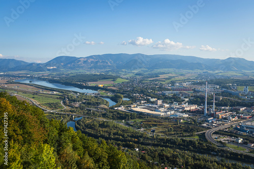 Foto View of the Zilina City Water Reservoir from the Lookout Tower on Duben Hill, Sl