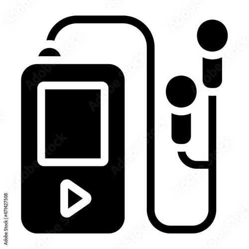 mp3 player glyph icon