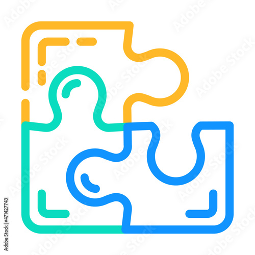 puzzle planning color icon vector. puzzle planning sign. isolated symbol illustration