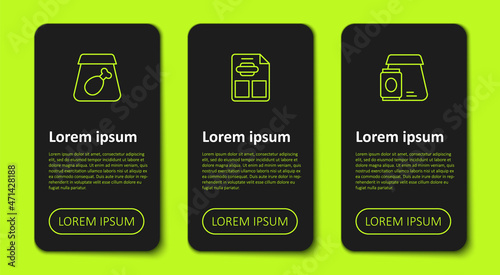 Set line Online ordering meal, Restaurant cafe menu and food. Business infographic template. Vector