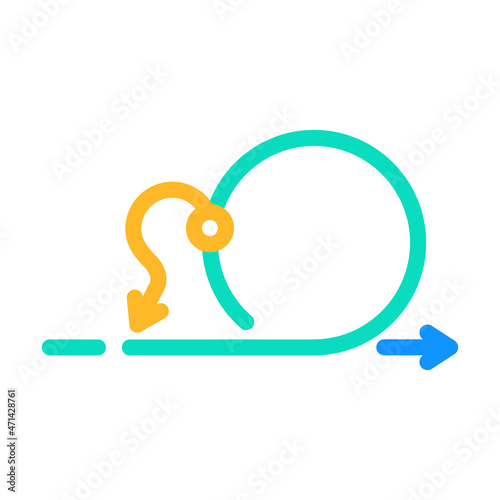 return back color icon vector. return back sign. isolated symbol illustration