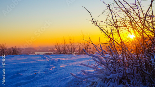 sunset in the mountains