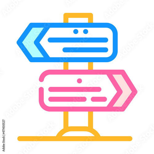choice of direction color icon vector. choice of direction sign. isolated symbol illustration
