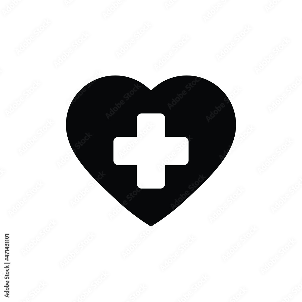 heart with cross icon clinic icon, hospital vector sign heart with cross icon clinic icon, hospital vector sign