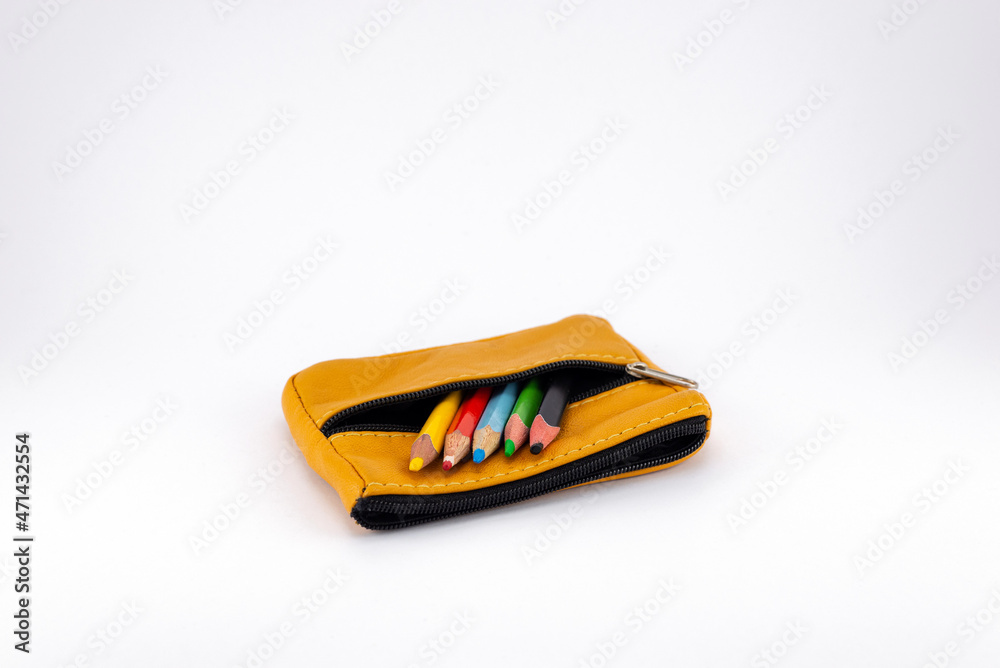 Wooden crayons in a small trumpet Wooden crayons in a small trumpet