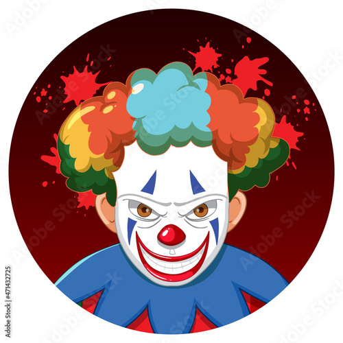Scary creepy clown face