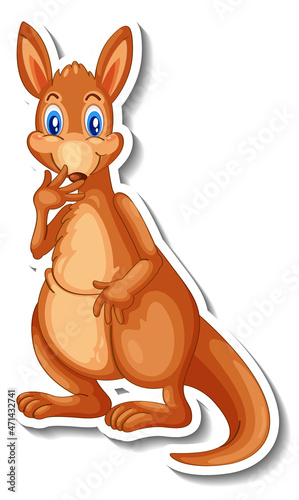 Kangaroo animal cartoon sticker