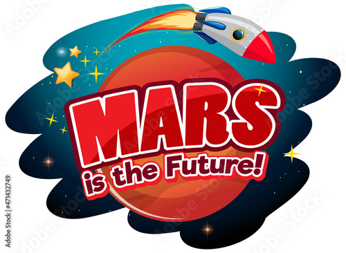 Mars is the future word logo design