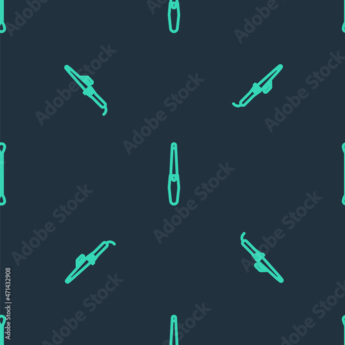 Set line Nail file, Curling iron and Cotton swab for ears on seamless pattern. Vector