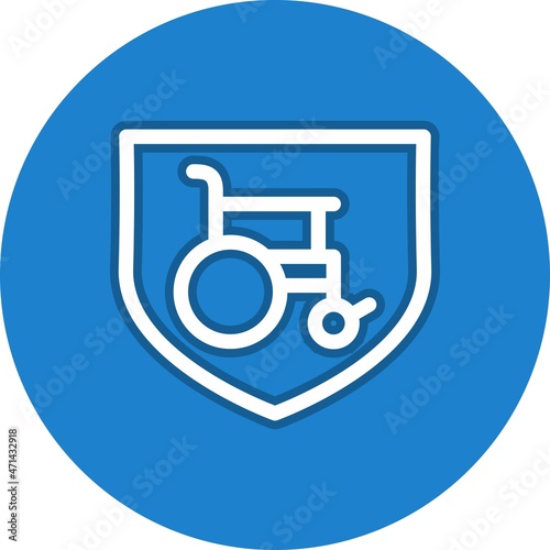 Insurance Line Circle Vector Icon Design
