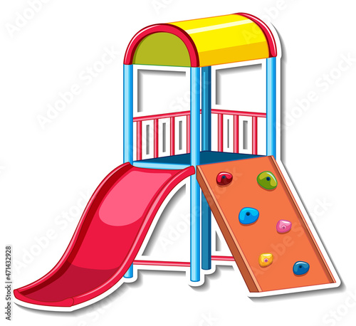 Playground slide cartoon sticker