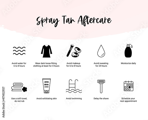 Spray tan aftercare instruction