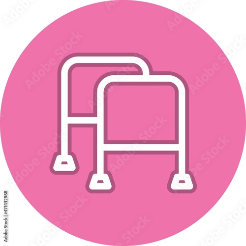 Walker Line Circle Vector Icon Design