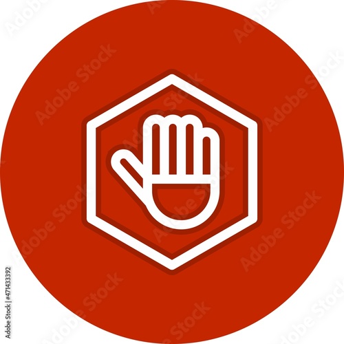 Halt Line Circle Vector Icon Design