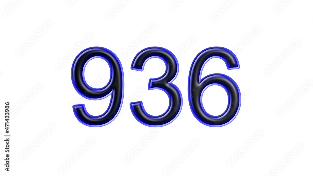 blue 936 number 3d effect white background blue 936 number 3d effect white background