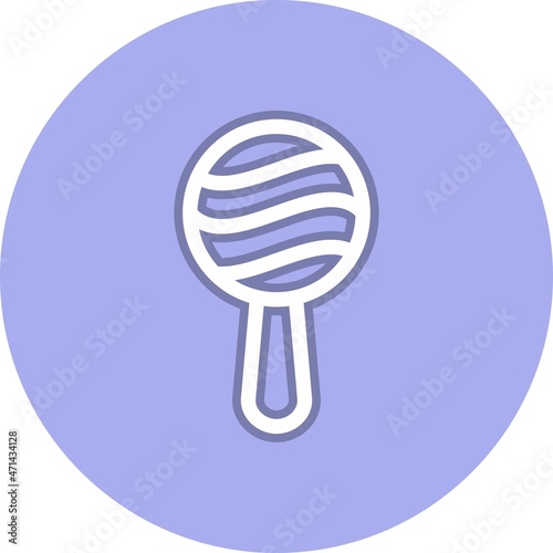 Maracas Line Circle Vector Icon Design