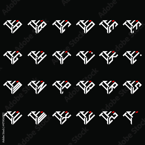 FIA to FIZ letter logo creative design, Multiple triple letter logo design