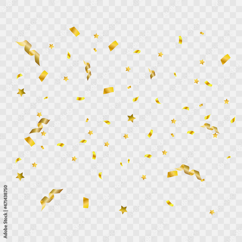 Falling confetti template for design of greetings with Christmas holidays. For vector illustrations