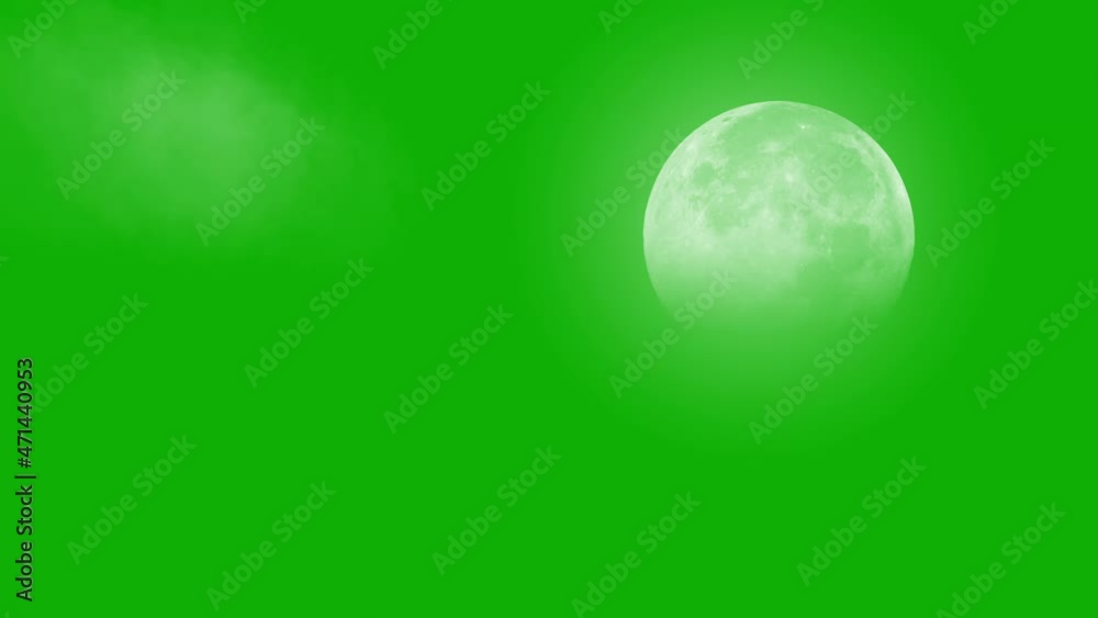 Moon light and fog motion graphics with green screen background