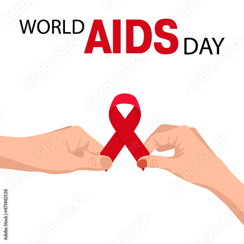 World Aids Day card. 1st December World Aids Day. Vector illustration.