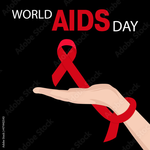 World Aids Day card. 1st December World Aids Day. Vector illustration.