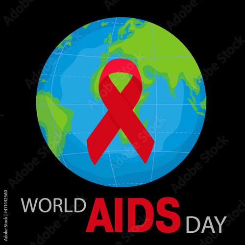 World Aids Day card. 1st December World Aids Day. Vector illustration.
