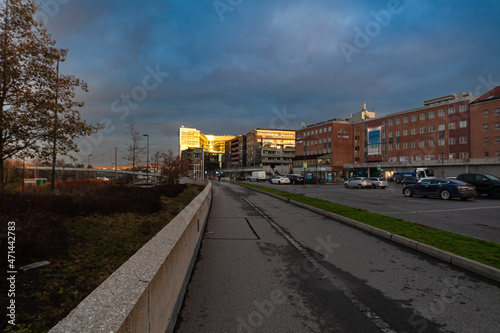 Lørenskog, Norway in the evening