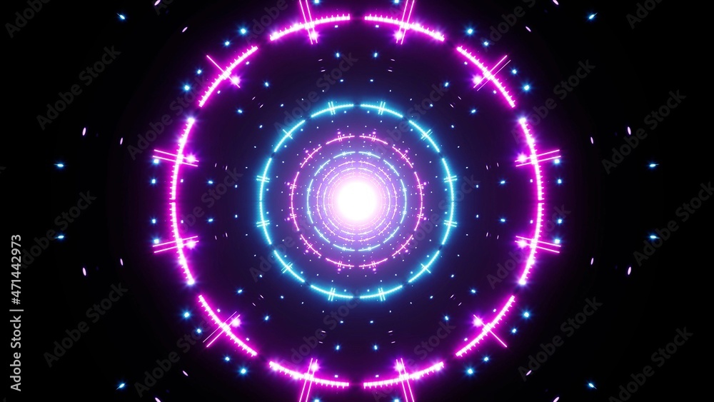 Glittering Circle Frame Neon VJ Light Glittering Circle Frame Neon VJ Light