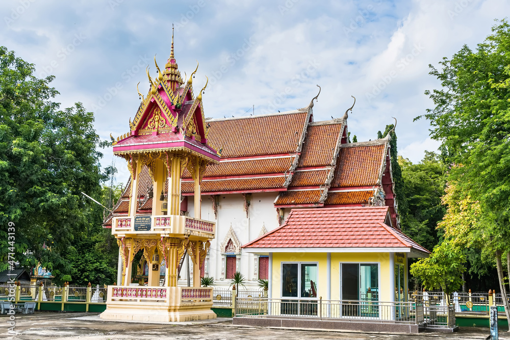 Lopburi, Thailand - September, 12, 2021 : Thai temple at Lopburi, Thailand.