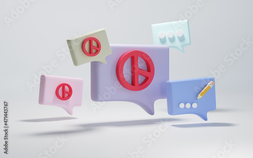  3d speech bubble for South korea election symbol or comment sign symbol on white background. social media chatting concept. 3d rendering 