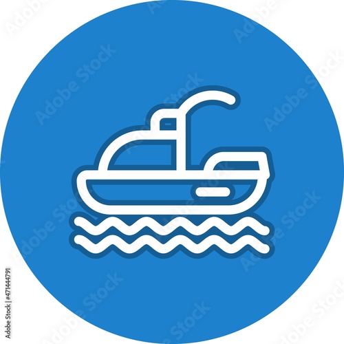 Ski Jet Line Circle Vector Icon Design