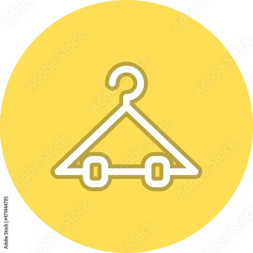 Hanger Cloth Line Circle Vector Icon Design