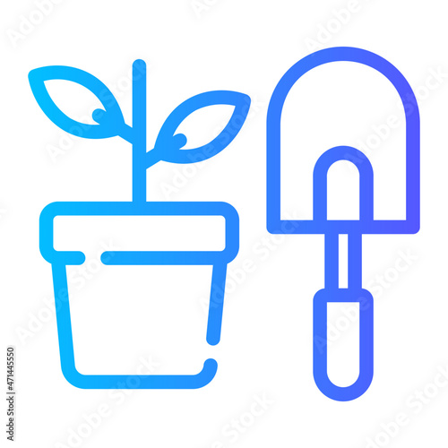 growing plant gradient icon