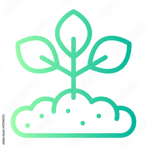 growing plant gradient icon