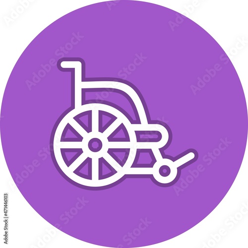 Wheelchair Line Circle Vector Icon Design