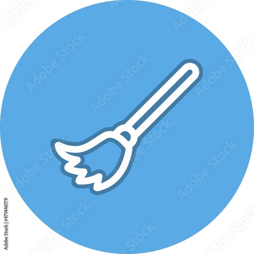 Broom Line Circle Vector Icon Design