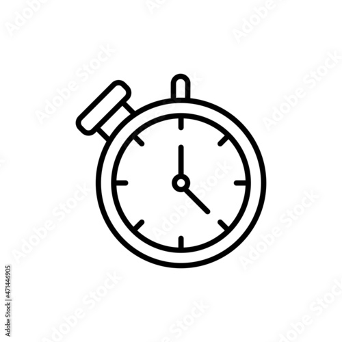 Stop Watch Line Circle Vector Icon Design
