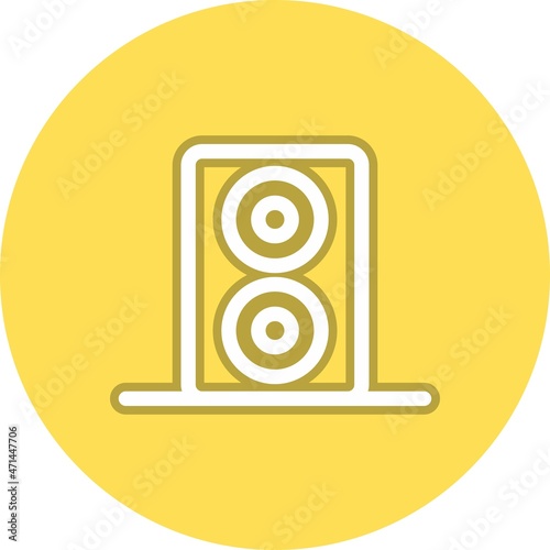 Speaker Line Circle Vector Icon Design photo