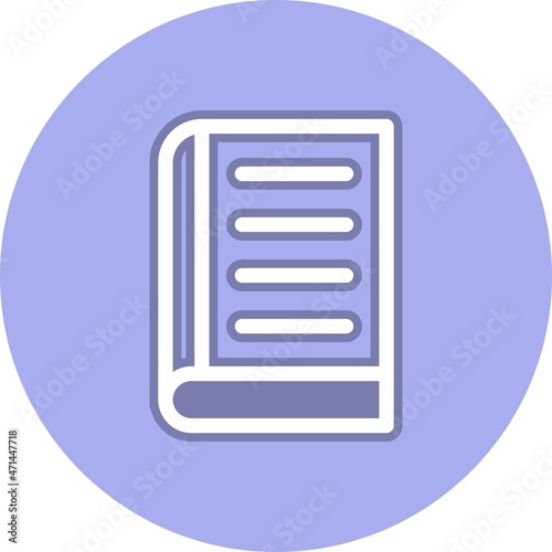 Book Line Circle Vector Icon Design