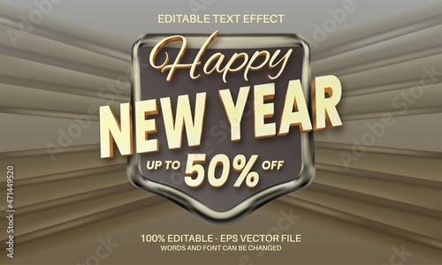 Happy new year sale discount editable text 