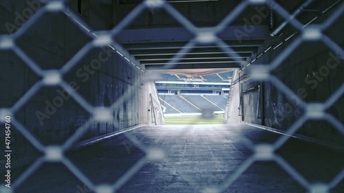 close view of a closed entrance to a soccer stadium in germany, rack focus photo