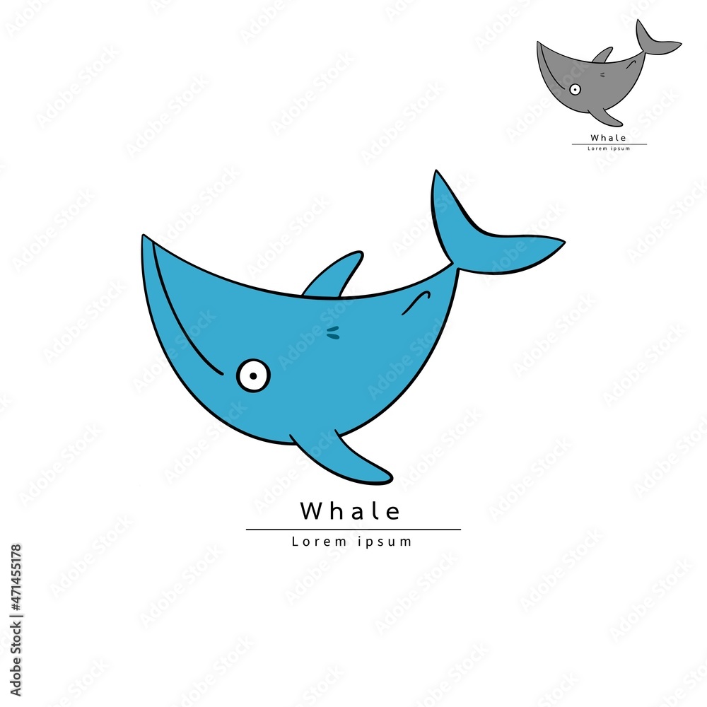 Naklejka premium whale logo design.