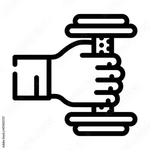 dumbbell sportive equipment line icon vector. dumbbell sportive equipment sign. isolated contour symbol black illustration